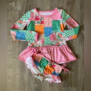 SweetHoney Patchwork Micah Rash Guard Swimsuit